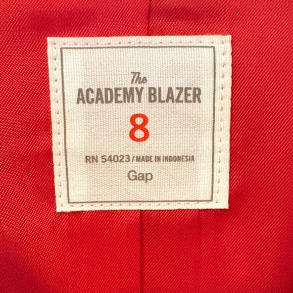 GAP Academy Red Blazer with White Piping Size 8 Medium - Picture 2 of 4